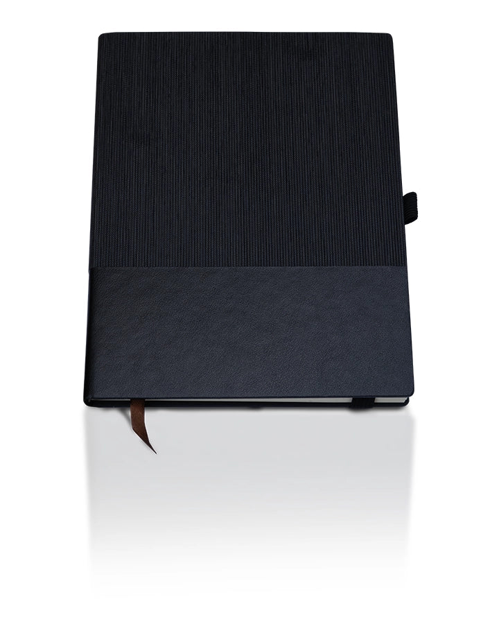 Premium Grey A5 Leather-Bound Promotional Notebook – 100 Sheets | Corporate Gift black